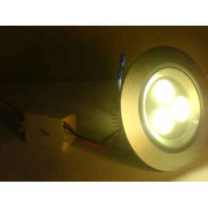 3W šiltai balta įmontuojama LED lemputė