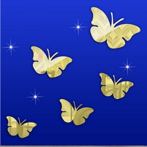 Veidrodiniai lipdukai "Nuostabieji drugeliai" (45 x 45 cm)