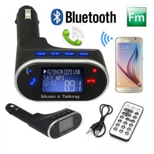 FM bangų moduliatorius automobiliams (su Bluetooth laisvų rankų įranga)