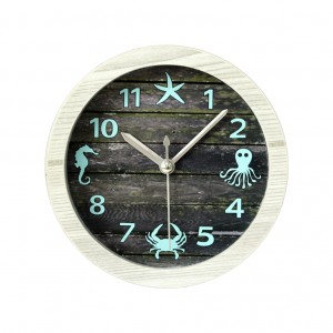 Sieninis laikrodis "Vandenynas" (12 x 12 cm, medinis)