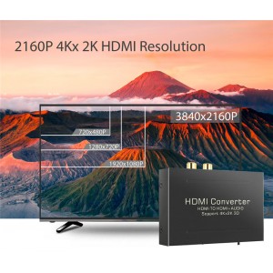 HDMI į HDMI ir SPDIF + RCA audio keitiklis (3D 4K 2160P)
