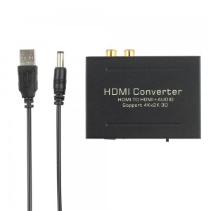 HDMI į HDMI ir SPDIF + RCA audio keitiklis (3D 4K 2160P)