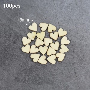 Medinės figūrėlės "Meilės širdelės 2" (100 vnt., 15 mm)
