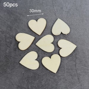 Medinės figūrėlės "Meilės širdelės 4" (50 vnt., 30 mm)