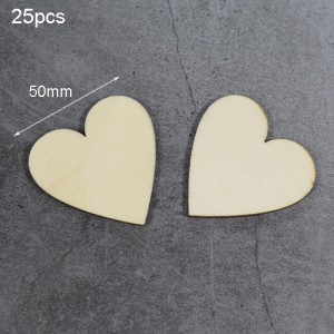 Medinės figūrėlės "Meilės širdelės 6" (25 vnt., 50 mm)
