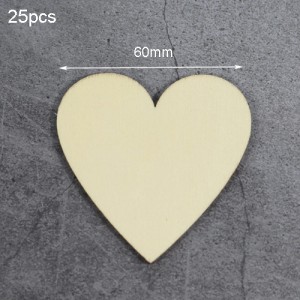 Medinės figūrėlės "Meilės širdelės 7" (25 vnt., 60 mm)