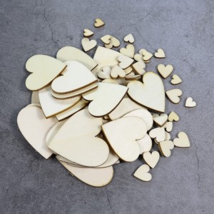 Medinės figūrėlės "Meilės širdelės 3" (100 vnt., 20 mm)