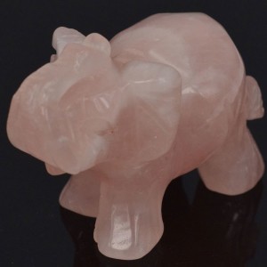 Figūrėlė "Rožinis drambliukas" (rožinis kvarcas, 5 cm)