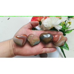 Figūrėlės "Mieliausios širdelės" (naturalus akmuo, 3 x 3 cm, 4 vnt.)