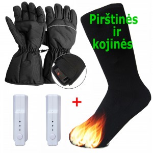Šildančios pirštinės "Šilumos malonumas" + šildantys batų padai "Šilumos galia"