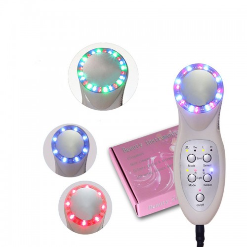 Elektroninis veido masažuoklis "Meilės spalvos 2" (nešiojamas, 1 Mhz 7 LED fotonų šviesa)