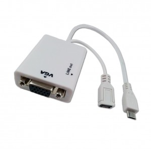 Micro USB į VGA + Audio 5 pin adapteris (MHL)
