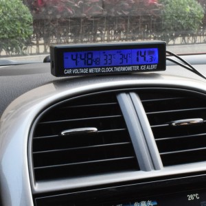 Automobilio LCD laikrodis - termometras "Tikslumas 3"
