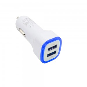 USB įkroviklis automobiliui "Greitai pakrausiu 11" (5V 2.1A, 1A)