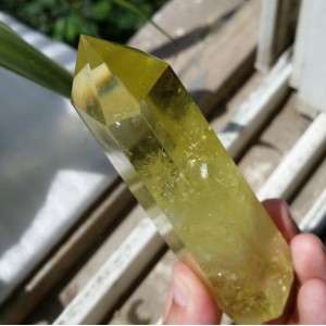 Natūralus mineralas "Geltonasis obeliskas 6" (citrino kristalas, 140 g)
