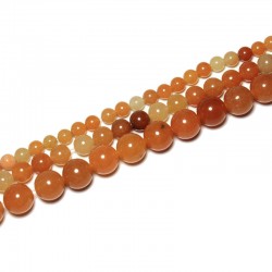 Karoliukai "Morkinė elegancija" (aventurinas)