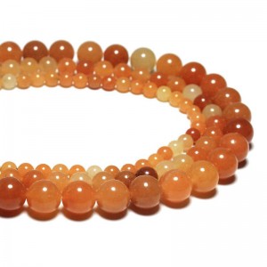 Karoliukai "Morkinė elegancija" (aventurinas)