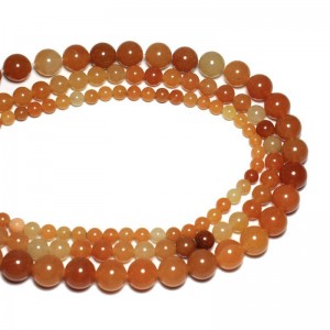 Karoliukai "Morkinė elegancija" (aventurinas)