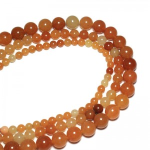 Karoliukai "Morkinė elegancija" (aventurinas)