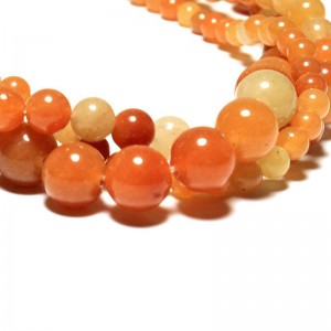 Karoliukai "Morkinė elegancija" (aventurinas)