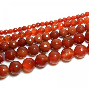 Karoliukai "Stiliaus elegancija" (raudonasis agatas)