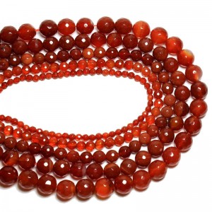 Karoliukai "Stiliaus elegancija" (raudonasis agatas)