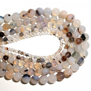 Karoliukai "Baltoji elegancija" (baltasis agatas)