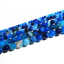 Karoliukai "Vandenyno gelmė" (žydrasis agatas)