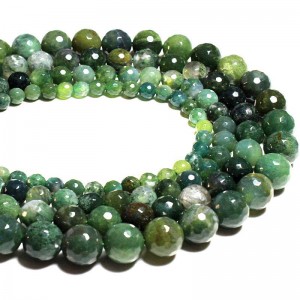 Karoliukai "Žalioji elegancija 3" (žaliasis agatas)