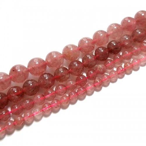 Karoliukai "Rožinė elegancija" (avietinis kvarcas)