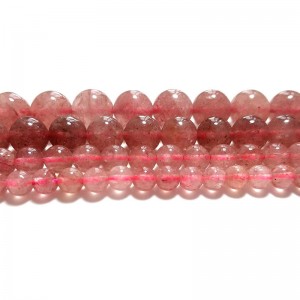 Karoliukai "Rožinė elegancija" (avietinis kvarcas)