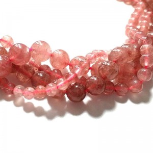 Karoliukai "Rožinė elegancija" (avietinis kvarcas)