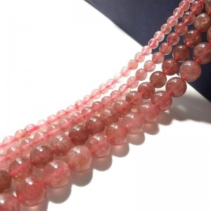 Karoliukai "Rožinė elegancija" (avietinis kvarcas)