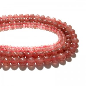 Karoliukai "Rožinė elegancija" (avietinis kvarcas)