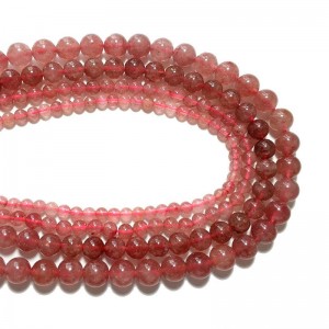 Karoliukai "Rožinė elegancija" (avietinis kvarcas)