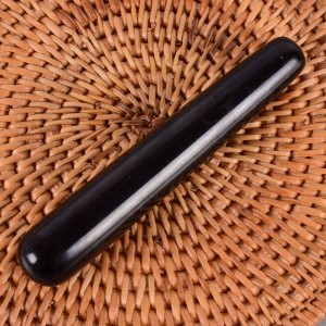 Juodojo obsidiano masažinė lazdelė "Intimate Pro" (11 cm)