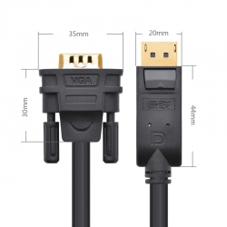 Display Port į VGA kabelis (3 m., aukštos kokybės)