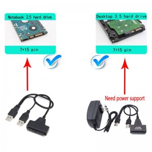 USB 3.0 į SATA adapteris (2.5" HDD + 5V papildomas maitinimo lizdas iš 220V)