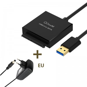 USB 3.0 į SATA adapteris (2.5" ir 3.5" HDD + pakrovėjas).