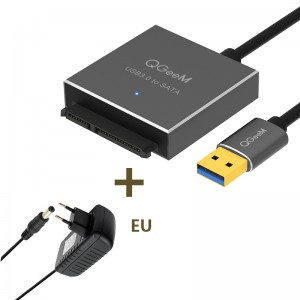USB 3.0 į SATA adapteris (2.5" ir 3.5" HDD + pakrovėjas)
