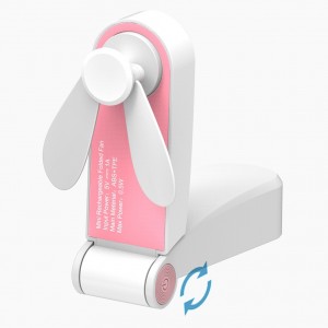 Elektroninis įkraunamas nešiojamas ventiliatorius "Elegantiškas stilius 4" (rožinis)