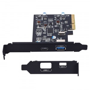 PCI Express į USB 3.0 ir Type C plokštė "Black Edition Pro GT" (išorinės USB jungtys)