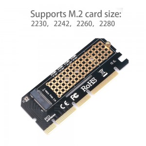 M.2 į PCI-E 3.0 X16 plokštė "Black edition Plus" (NVME, SSD)