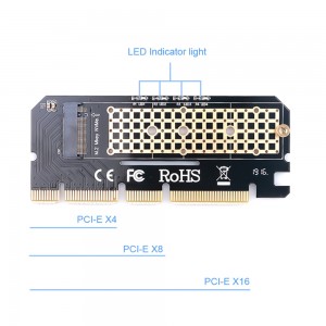 M.2 į PCI-E 3.0 X16 plokštė "Black edition" (NVME, SSD)