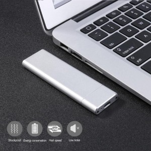 Išorinis dėklas m2 SATA plokštei "Silver Light" (USB 3.1 į NGFF M.2)