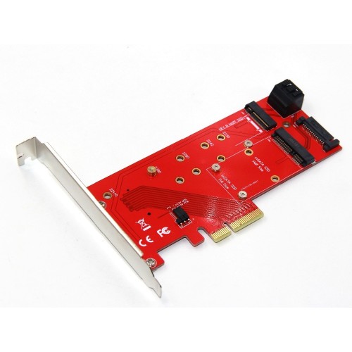 M.2 į PCI-E 3.0 X4 plokštė "Red edition Pro 8" (NVME, NGFF, SSD)