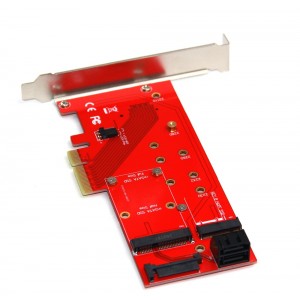 M.2 į PCI-E 3.0 X4 plokštė "Red edition Pro 8" (NVME, NGFF, SSD)