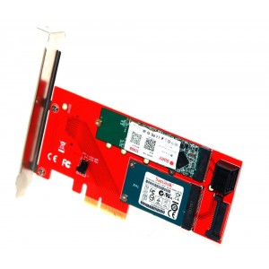 M.2 į PCI-E 3.0 X4 plokštė "Red edition Pro 8" (NVME, NGFF, SSD)