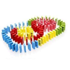 Vaikiškas medinis žaislas "Matematinis domino"