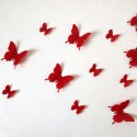 3D lipdukai "Raudonieji drugeliai 3" (12 vnt.)